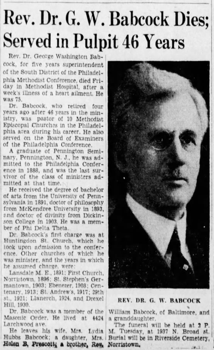 G.W. Babcock dies